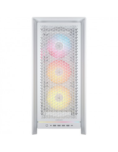 Caja ordenador gaming corsair frame 5000d rs atx argb cristal templado blanco
