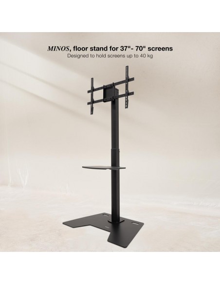 Soporte de suelo tooq para pantalla tv 37 pulgadas - 70 pulgadas fs2284m - b