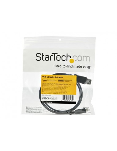 Cable usb tipo c a dp startech 1m - macho - macho - negro