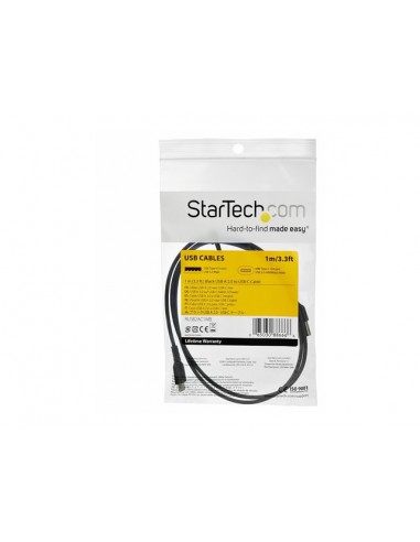Cable usb tipo c startech 1m - macho - macho - negro