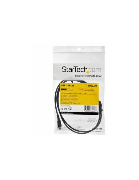 Cable usb tipo c startech 1m - macho - macho - negro