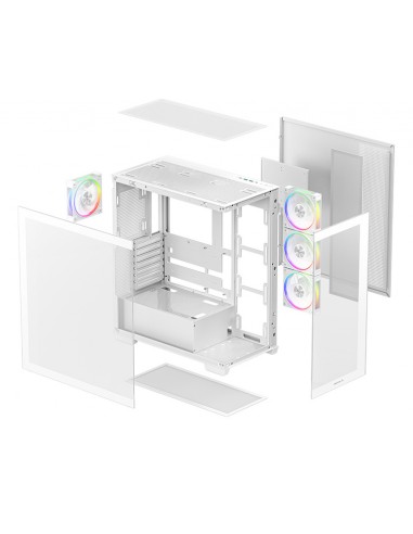 Caja ordenador gaming atx deepcool cg580v2 cristal templado blanca