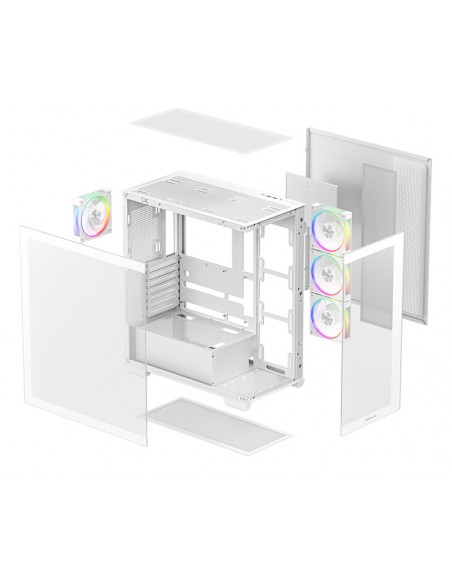 Caja ordenador gaming atx deepcool cg580v2 cristal templado blanca