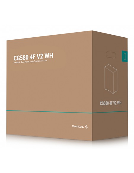 Caja ordenador gaming atx deepcool cg580v2 cristal templado blanca