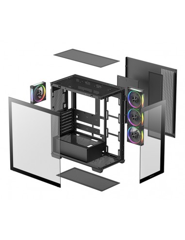 Caja ordenador gaming atx deepcool cg580v2 cristal templado negro