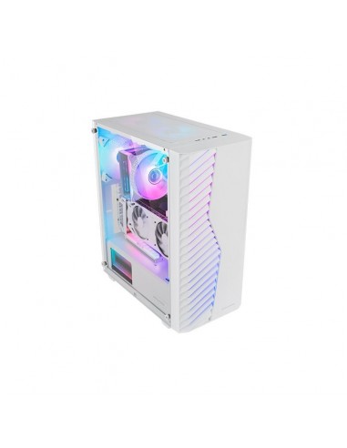 Caja ordenador mars gaming mcvolt atx argb cristal templado blanco