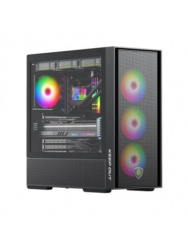 Caja ordenador gaming keep out ko xc - 805 mesh atx argb cristal templado negro