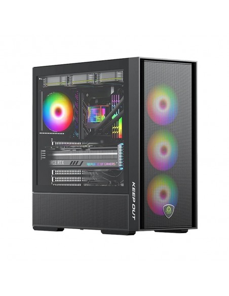 Caja ordenador gaming keep out ko xc - 805 mesh atx argb cristal templado negro