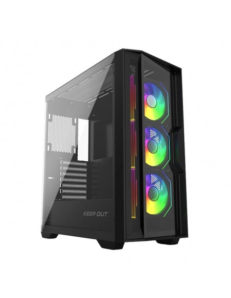 Caja ordenador gaming keep out ko xc - 500 eatx argb cristal templado negra