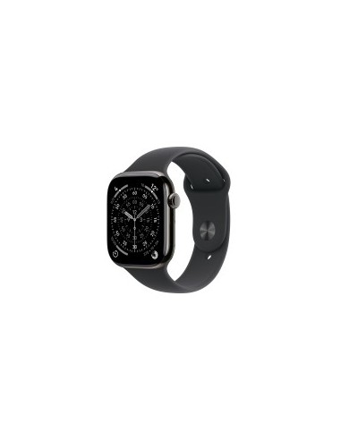 Smartwatch apple watch s11 gps + cellular 42mm slate titanium case black sport band s - m