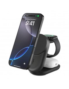 Base de carga belkin wiz037kq ultracharge negro magnetico plegable qi2 25w movil reloj auriculares