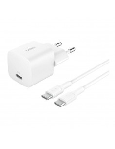 Cargador de pared belkin wca012kq1mwh - b6 25w 1x usb tipo c blanco + cable usb tipo c