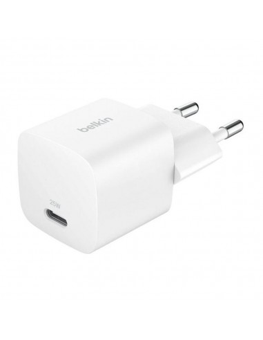 Cargador de pared belkin wca012kqwh 25w 1x usb tipo c blanco