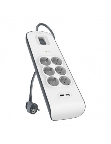 Regleta alimentacion belkin bsv604vf2m - v2 proteccin contra sobret 6 tomas + 2 usb - a 2.4 boton