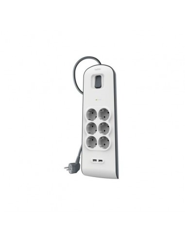 Regleta alimentacion belkin bsv604vf2m - v2 proteccin contra sobret 6 tomas + 2 usb - a 2.4 boton