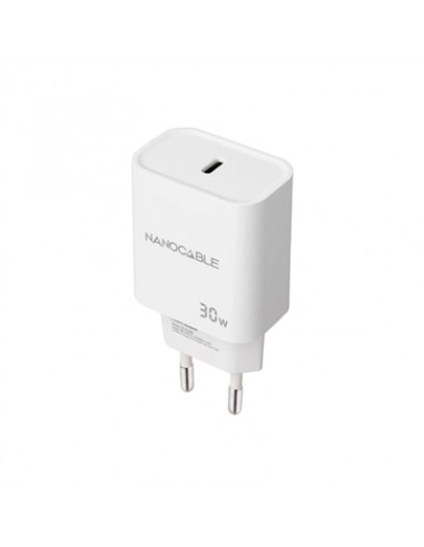Cargador nanocable pared usb - c pd 30w blanco