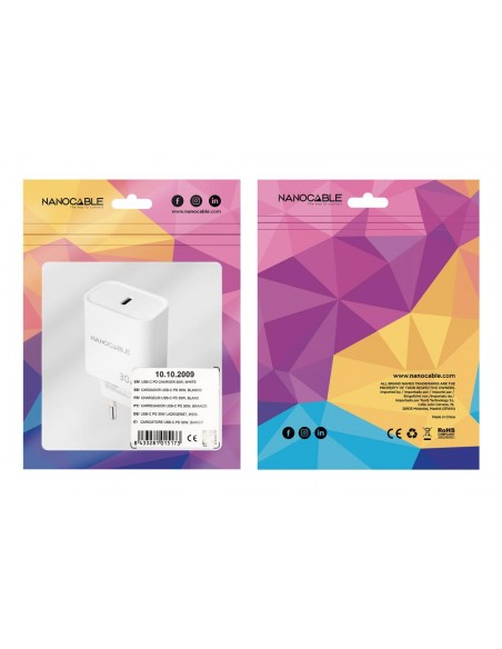 Cargador nanocable pared usb - c pd 30w blanco Cargador nanocable pared usb - c pd 30w blanco