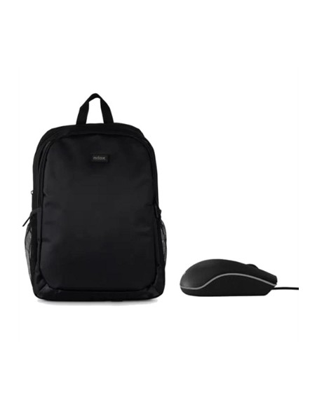 Mochila nilox basic para portatil 15.6 pulgadas negra + raton usb