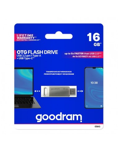 Memoria usb 3.2 - usb tipo c goodram 16b oda3 plata