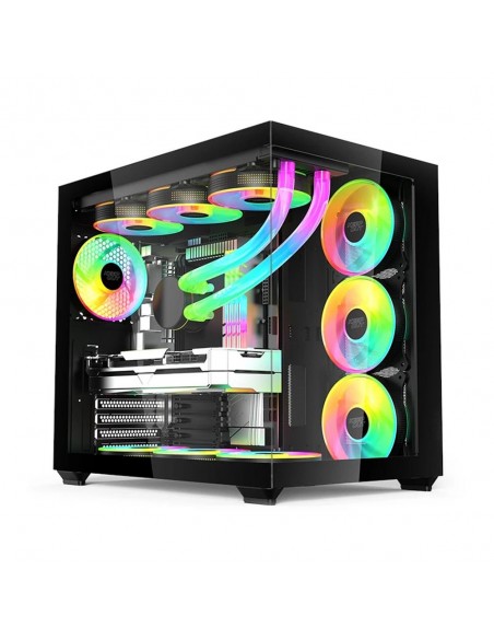 Caja ordenador gaming xc - 800 pro matx argb cristal templado negra