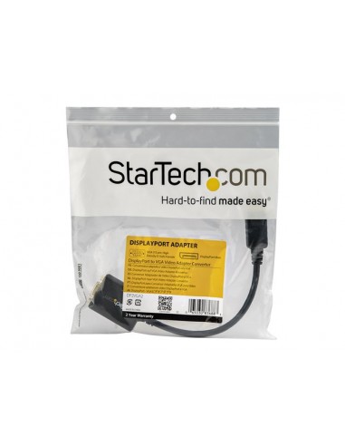 Adaptador displayport a vga startech 28cm - macho - hembra - negro