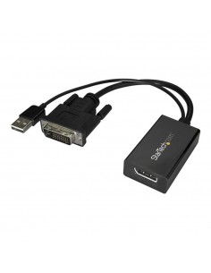 Adaptador dvi a displayport - usb 2.0 startech macho - hembra - negro