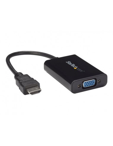Adaptador hdmi a vga - jack 3.5mm - micro usb tipo b startech 25cm - macho - hembra - negro