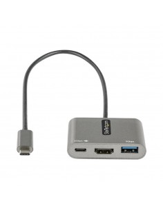 Adaptador usb tipo c a usb tipo c - usb tipo a - hdmi startech macho - hembra - gris
