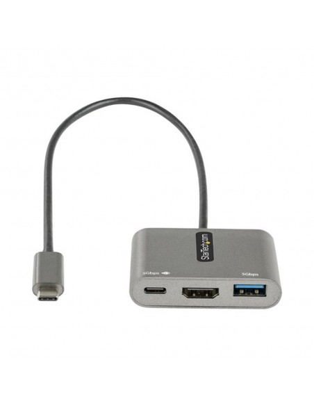 Adaptador usb tipo c a usb tipo c - usb tipo a - hdmi startech macho - hembra - gris