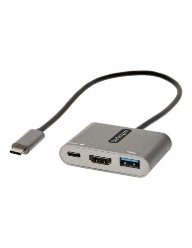 Adaptador usb tipo c a usb tipo c - usb tipo a - hdmi startech macho - hembra - gris