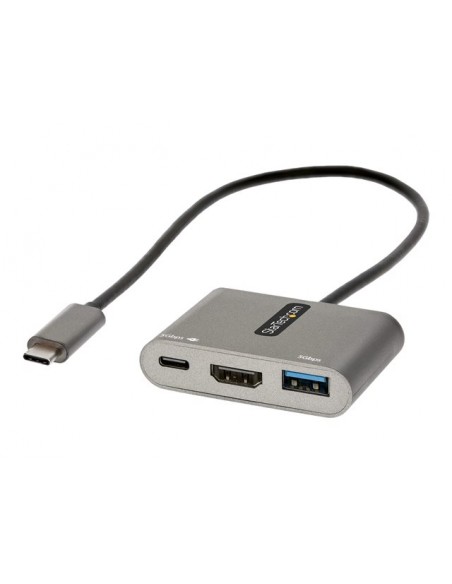 Adaptador usb tipo c a usb tipo c - usb tipo a - hdmi startech macho - hembra - gris