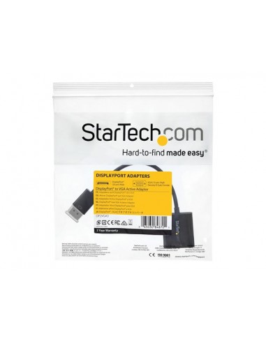 Cable displayport a vga startech 10cm - macho - hembra - negro