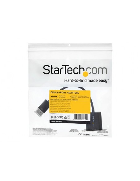 Cable displayport a vga startech 10cm - macho - hembra - negro Cable displayport a vga startech 10cm - macho - hembra - negro