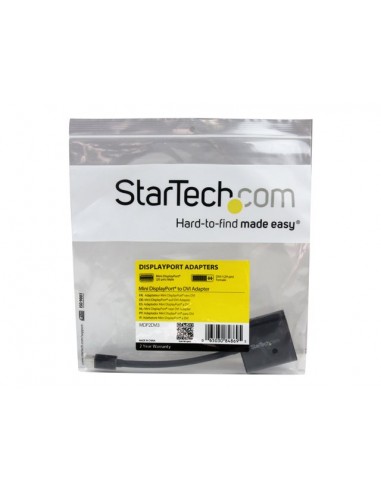 Adaptador mini dp a dvi startech 17cm - macho - hembra - negro