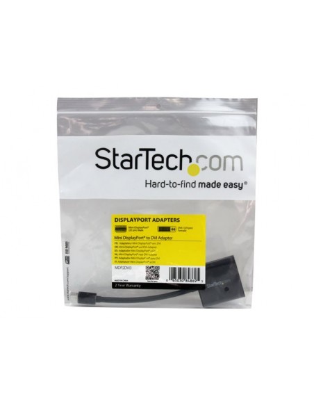 Adaptador mini dp a dvi startech 17cm - macho - hembra - negro Adaptador mini dp a dvi startech 17cm - macho - hembra - negro