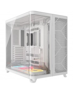 Caja ordenador gaming corsair air 5400 lx - r rgb icue atx cristal templado blanca