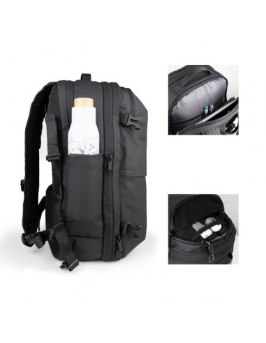 Mochila tooq tqbp - v101 - bk para portatil 17 pulgadas negra + comprension vacio y bomba aire 30 - 55l