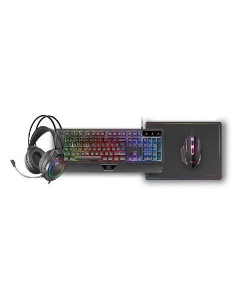 Kit teclado + raton mars gaming mcp124profr rgb negro + auriculares y alfombrilla frances Kit teclado + raton mars gaming mcp124profr rgb negro + auriculares y alfombrilla frances