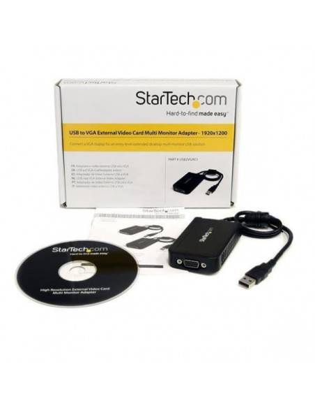 Adaptador usb a vga startech macho - hembra - negro Adaptador usb a vga startech macho - hembra - negro