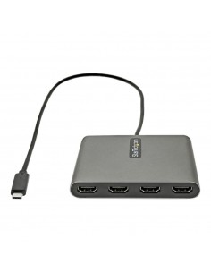 Adaptador usb tipo c a 4x hdmi startech 0.5m - macho - hembra - gris
