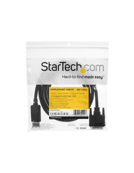 Cable displayport a dvi - d startech 1.8m - macho - macho - negro Cable displayport a dvi - d startech 1.8m - macho - macho - negro