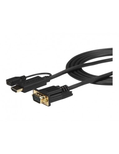 Cable hdmi - micro usb tipo b a vga startech 2m - macho - hembra - macho - negro