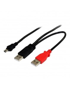 Cable mini usb tipo b a 2x usb tipo a startech 1.8m - macho - macho - negro