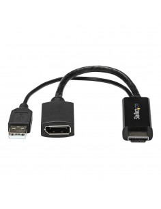 Conversor hdmi - usb tipo a a displayport startech - macho - hembra - negro