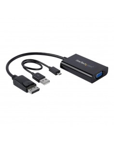 Adaptador displayport a vga startech 0.184m - macho - hembra - negro + cable micro usb tipo b a usb tipo a