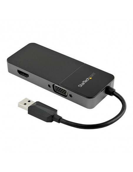Adaptador usb tipo a a hdmi - vga startech - macho - hembra - negro - plata