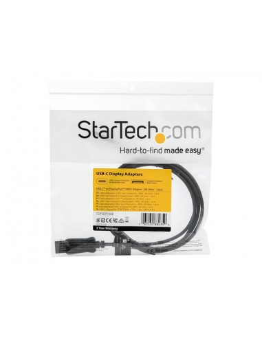 Cable usb tipo c a displayport startech 1.8m - macho - macho - negro