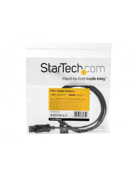 Cable usb tipo c a displayport startech 1.8m - macho - macho - negro