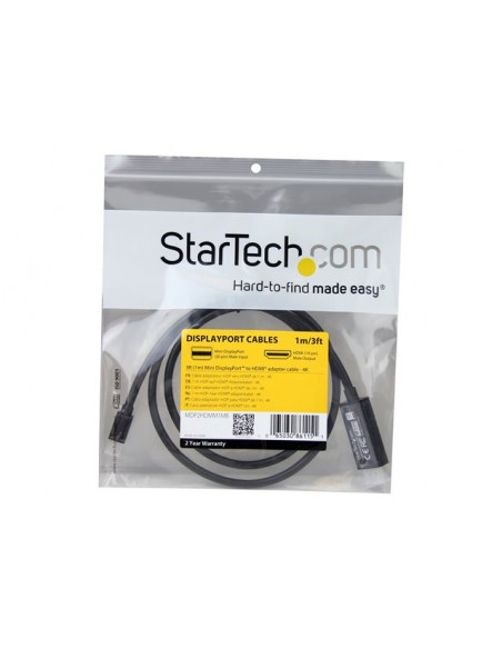 Cable mini dp a hdmi startech 1m - macho - macho - negro Cable mini dp a hdmi startech 1m - macho - macho - negro