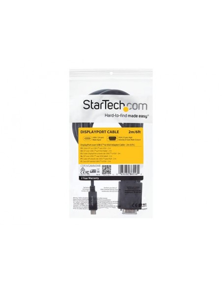 Cable usb tipo c a vga startech 2m -  macho - macho -  negro